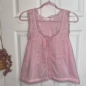 Altar'd State Pink Lace Trim Tank